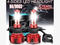 H4/HB2/9003 COB LED CANBUS լուսարձակի 2 հատ լամպ 4 կողմանի 360 բարձր/ցածր ճառագայթով 6000K, 200W զույգը